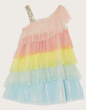 Disco One-Shoulder Colourblock Dress, Multi (MULTI), large