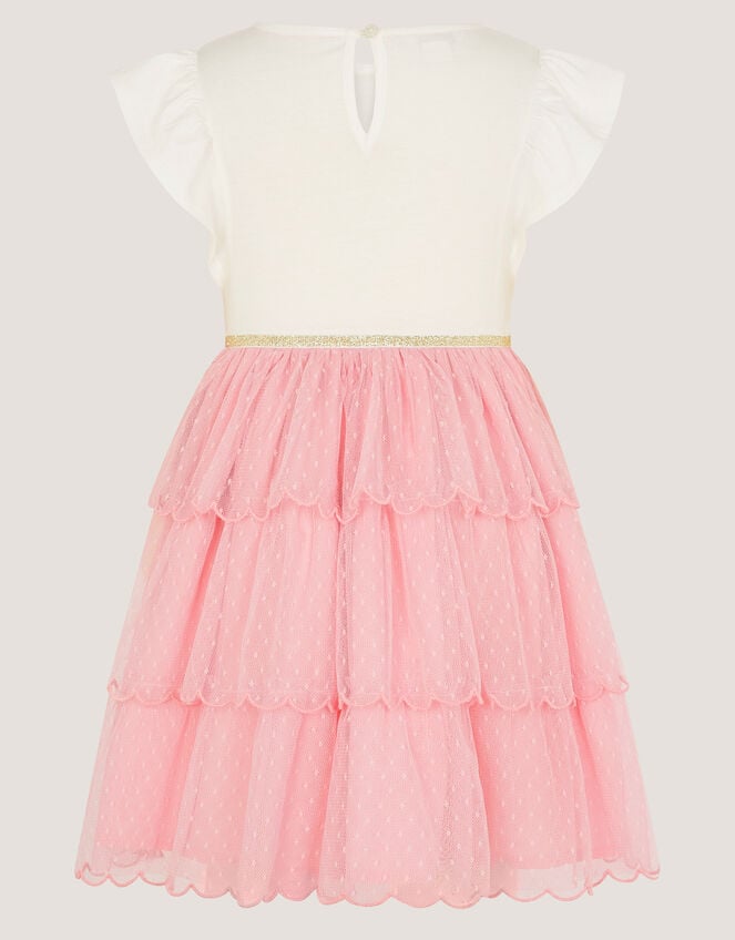 Tulip Polka Dot Mesh Disco Dress, Pink (PINK), large