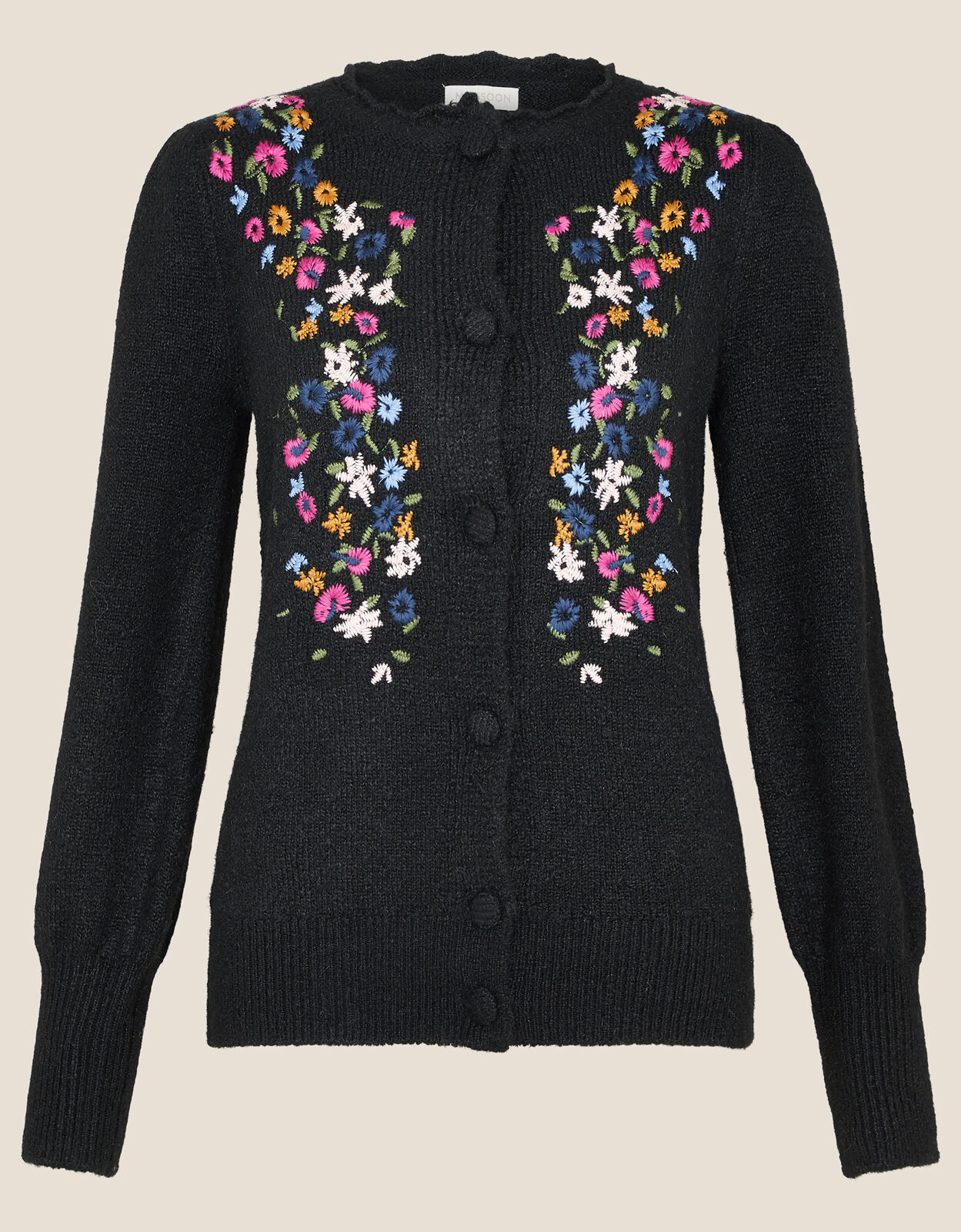 Black cardigan with flowers hotsell