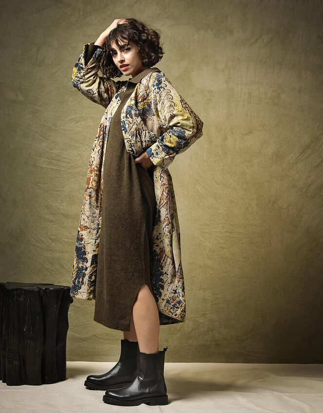 One Hundred Stars Dhurrie Velvet Duster Coat, , large
