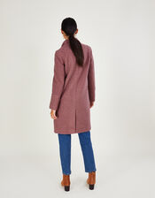 Blake Boucle Double Breasted Funnel Neck Coat, Pink (PINK), large