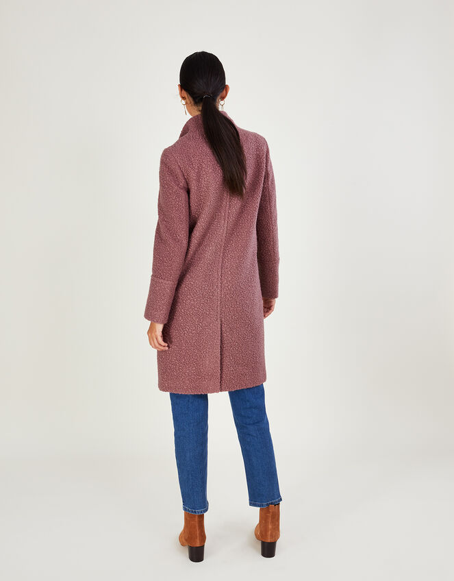 Blake Boucle Double Breasted Funnel Neck Coat, Pink (PINK), large