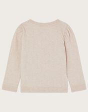 Embellished Bunny Floral Sweatshirt, Camel (OATMEAL), large