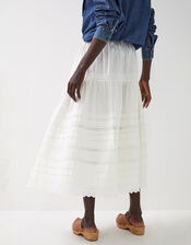 East Betsy Broderie Midi Skirt, Ivory (IVORY), large