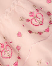 Baby Heart Embroidered Mesh Party Dress, Pink (PINK), large