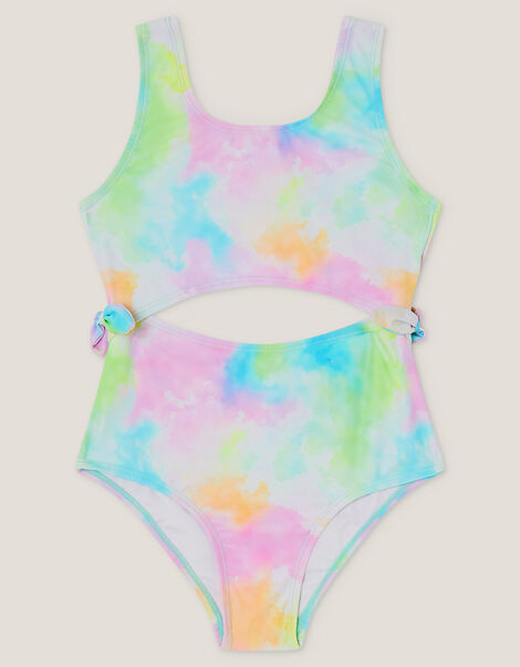 Tie Dye Cut Out Swimsuit, Multi (MULTI), large
