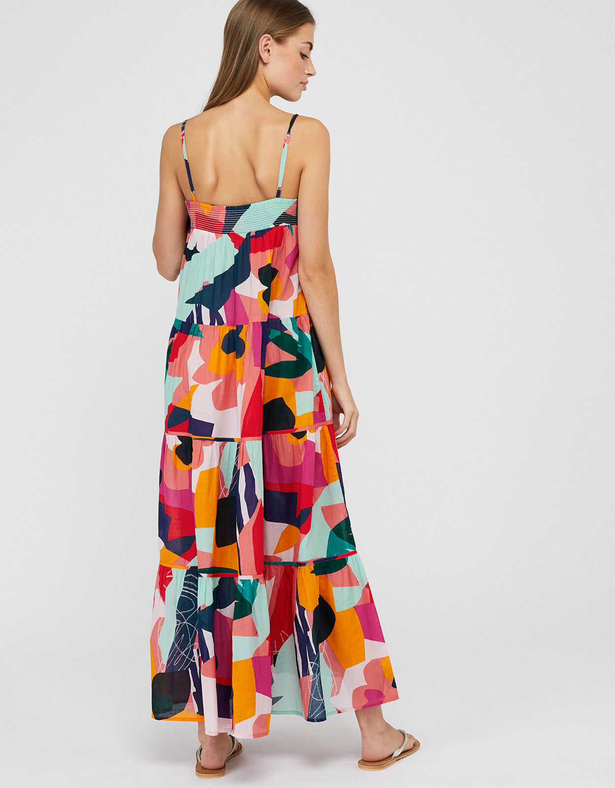 Iona Colourful Maxi Dress in Organic Cotton Multi