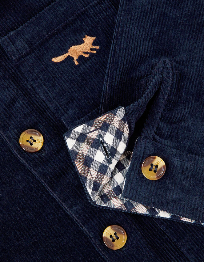 Corduroy Borg Collar Shirt, Blue (NAVY), large
