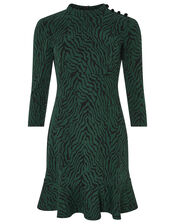 Tiggy Tiger Jacquard Dress, Green (GREEN), large