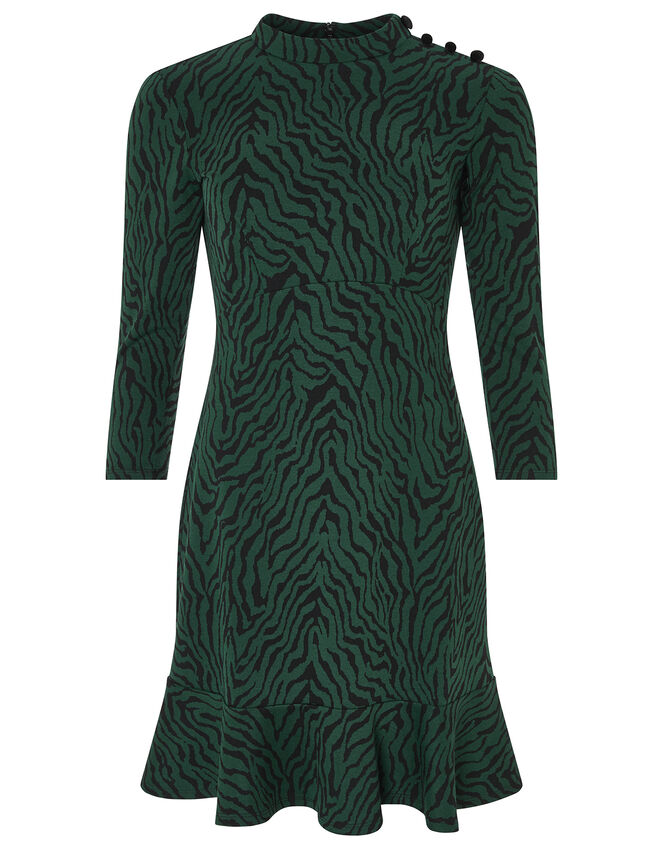 Tiggy Tiger Jacquard Dress, Green (GREEN), large