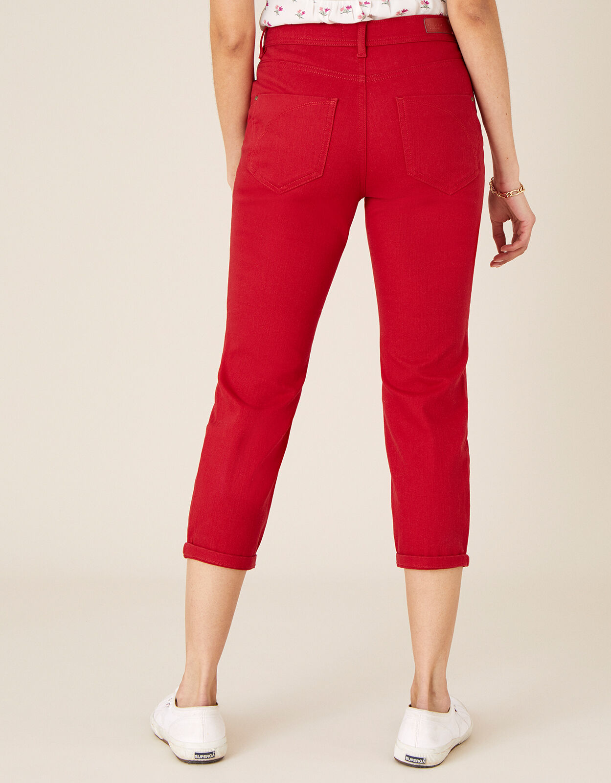 Idabella Cropped Jeans Red Trousers Leggings Monsoon ROI