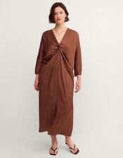Callie Thorpe x Monsoon Twist Textured Kaftan Dress , Bronze (BRONZE), large
