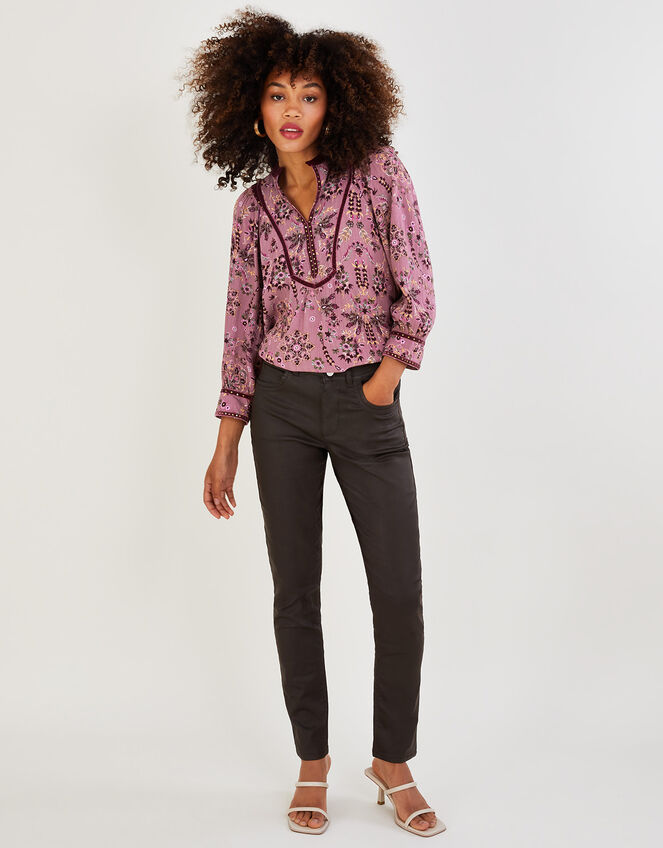 mister temperamentet Udveksle Gamle tider Coated Denim Skinny Jeans Brown