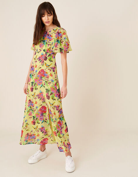 Helen Dealtry Floral Tea Dress Yellow, Yellow (YELLOW), large