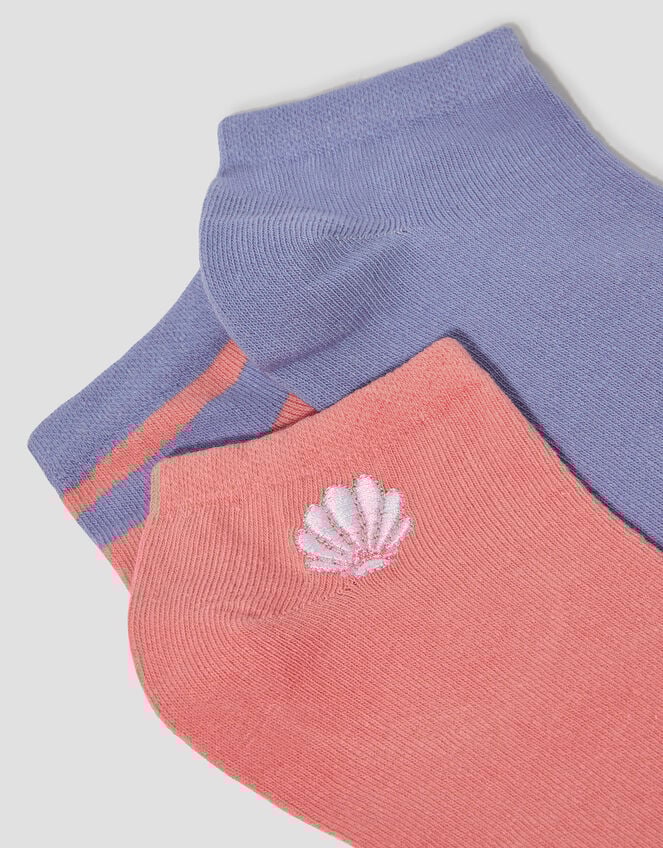 3-Pack Shell Stripe Trainer Socks, , large