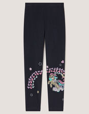 Monsoon x My Little Pony Embroidered Leggings, Blue (NAVY), large