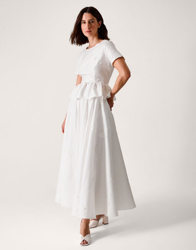 Eliza Floral Embellished Wedding Skirt, Ivory (IVORY), large