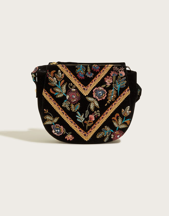 Embroidered Cross-Body Bag, , large