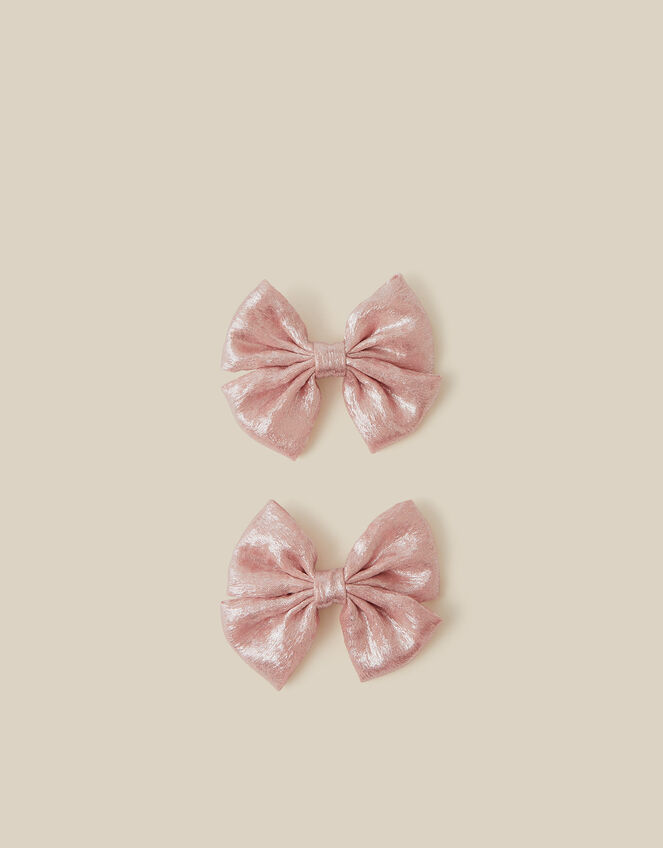2-Pack Shimmer Bow Hair Clips, , large