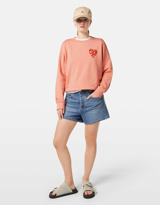Scotch & Soda Heart Graphic Sweatshirt, Orange (PEACH), large