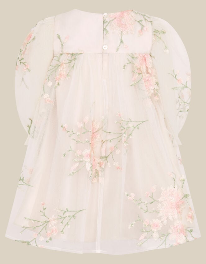 Baby Sakura Floral Embroidered Tulle Dress, Multi (MULTI), large