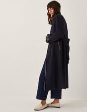 Harriet Funnel Doubled Breasted Coat, Blue (NAVY), large