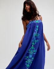 Raffya Thea Embroidered Maxi Dress, Blue (BLUE), large
