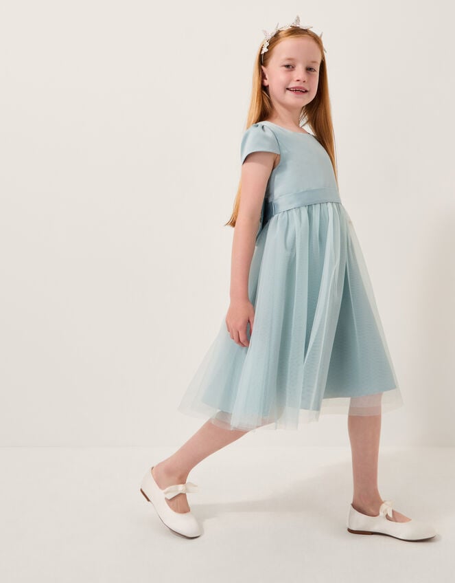 Satin Bridesmaid Dress, Green (SAGE), large