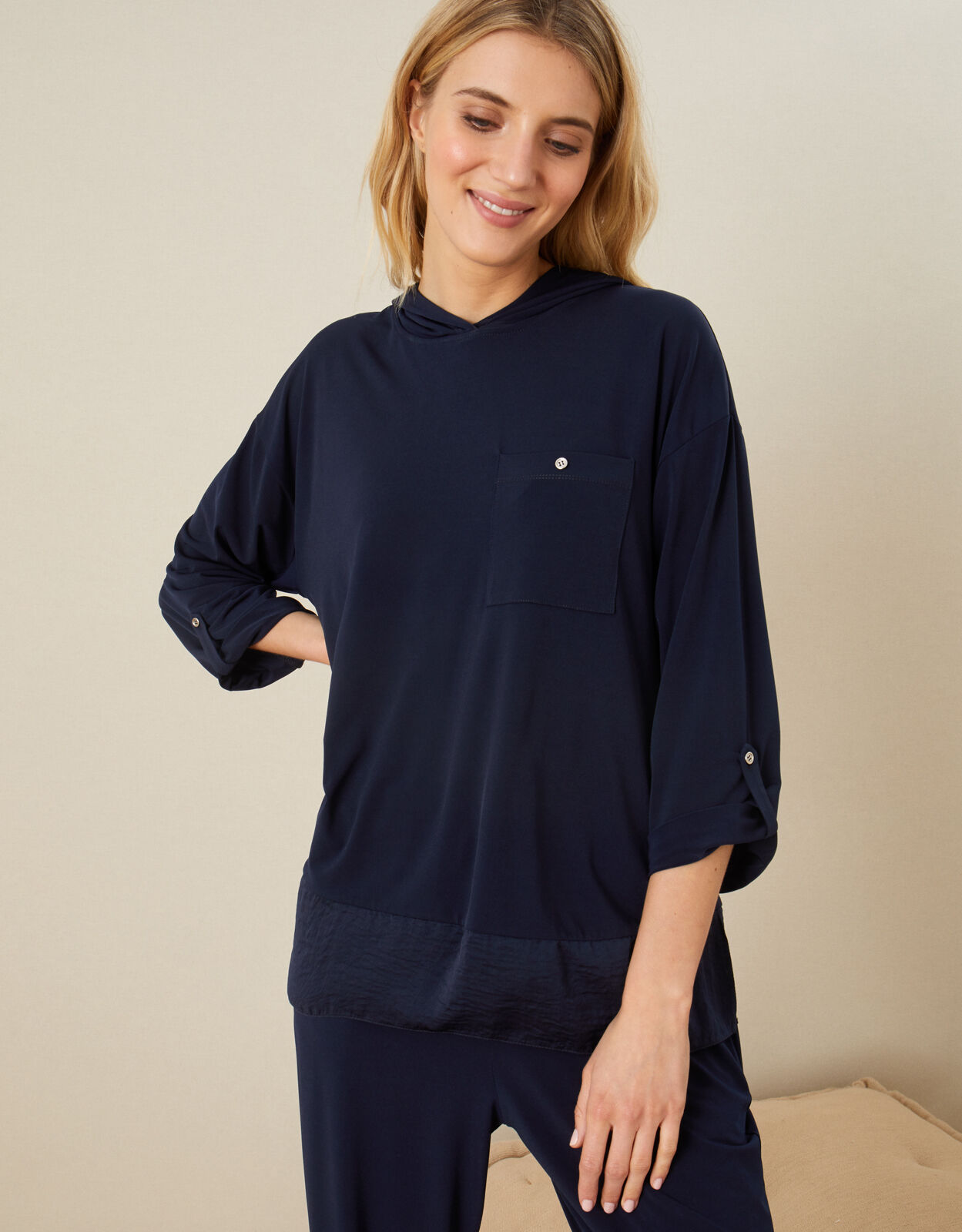 LOUNGE Nieve Jersey Hoody Blue