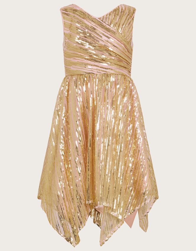 Sequin Tulle Wrap Dress, Pink (PINK), large