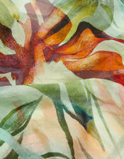 Aimee Lou Floral Square Silk Scarf, Blue (BLUE), large