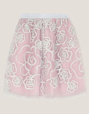 Rose Tinsel Tulle Skirt, Pink (PINK), large