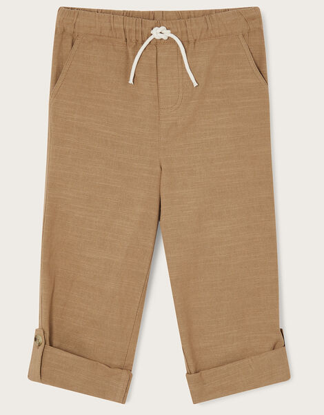 Slub Roll Up Trousers, Natural (STONE), large