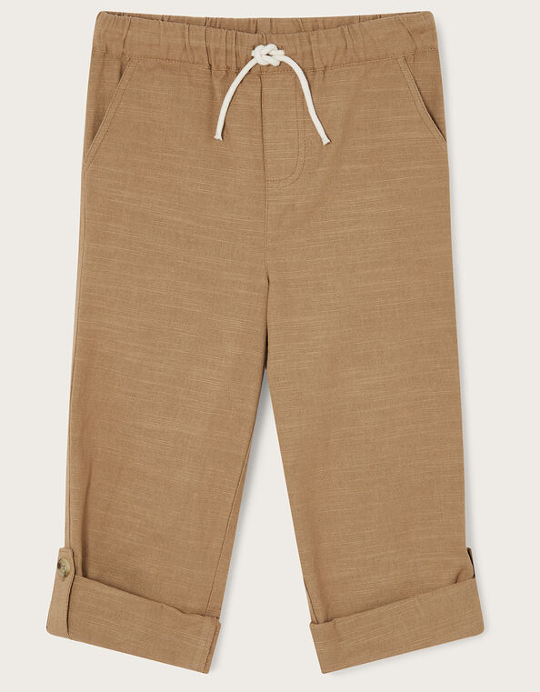 Slub Roll Up Trousers, Natural (STONE), large