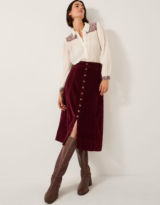 Felicity Embroidered Cotton Shirt, White (WHITE), large