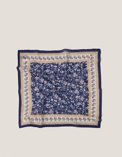 Nima Floral Square Cotton Scarf, , large