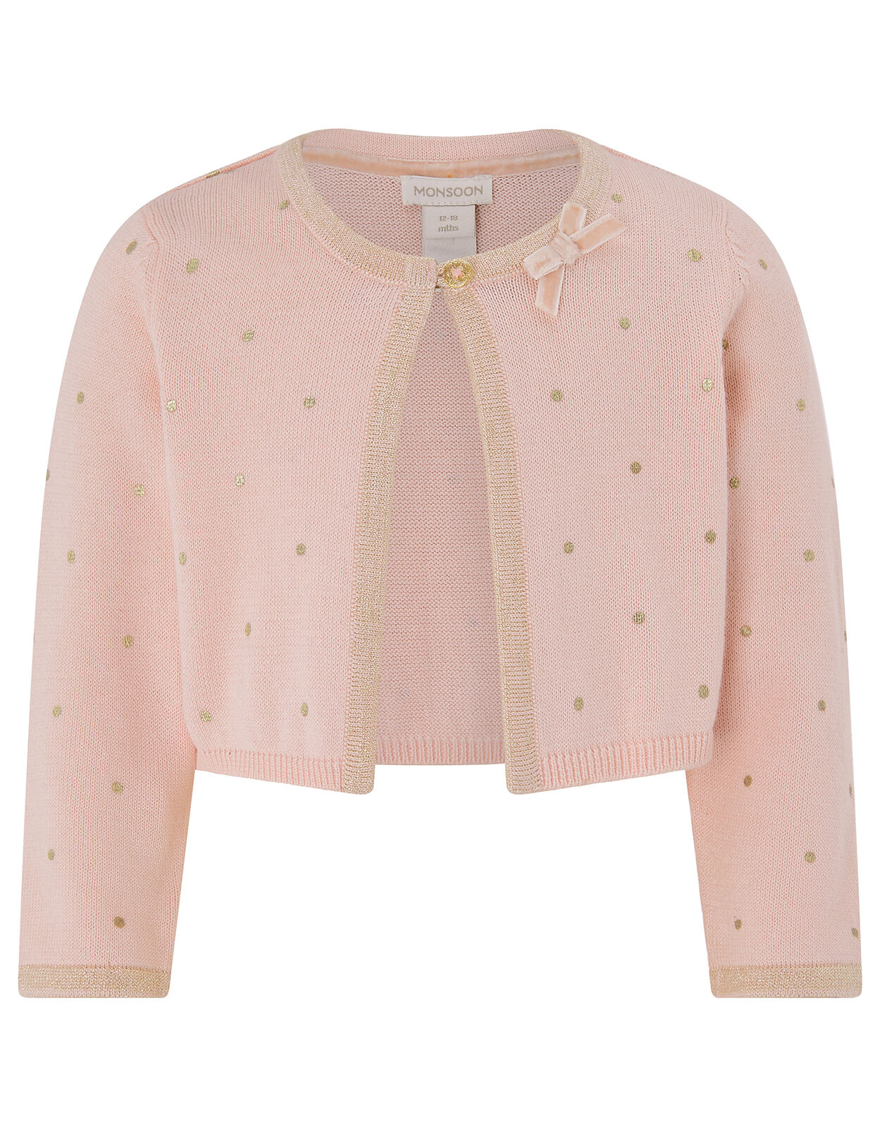 Baby Sasha Metallic Spot Cardigan Pink