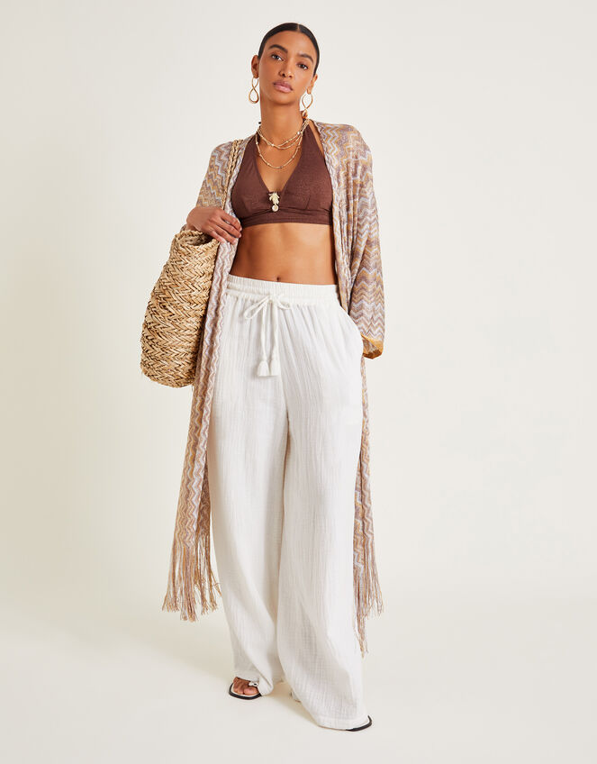 Crochet Stripe Kaftan, Natural (NEUTRAL), large