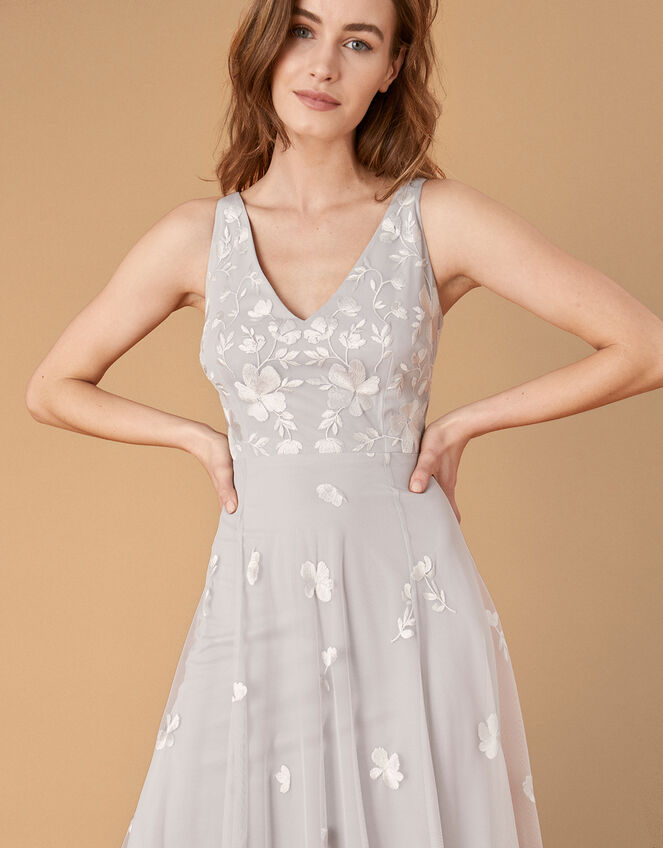 Clemence Embroidered Maxi Dress, Blue (BLUE), large