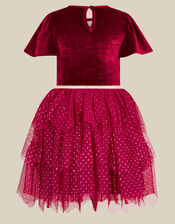 Christmas Reindeer Disco Dress, Red (BURGUNDY), large