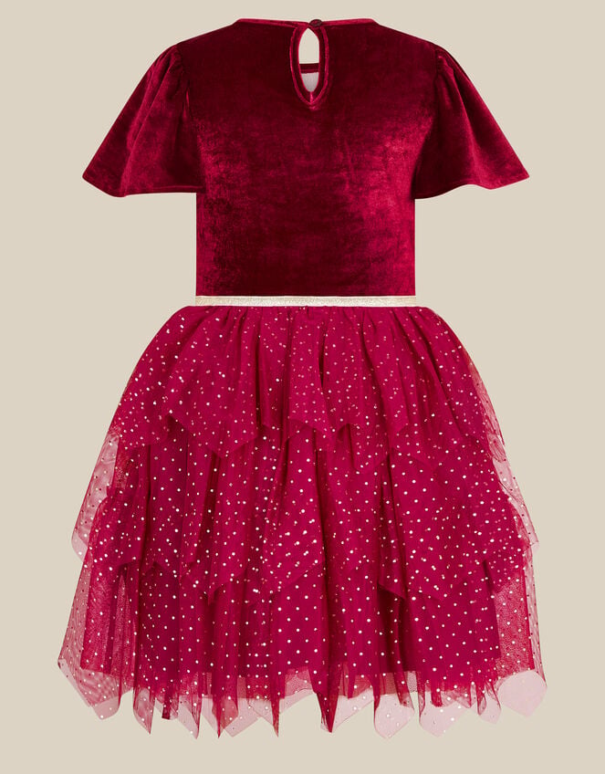 Christmas Reindeer Disco Dress, Red (BURGUNDY), large