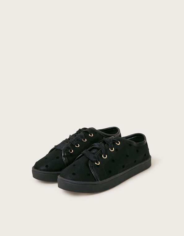 Polka Dot Princess Sneakers, Black (BLACK), large