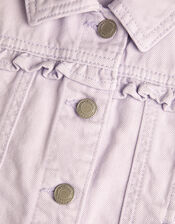 Frill Denim Jacket, Purple (LILAC), large