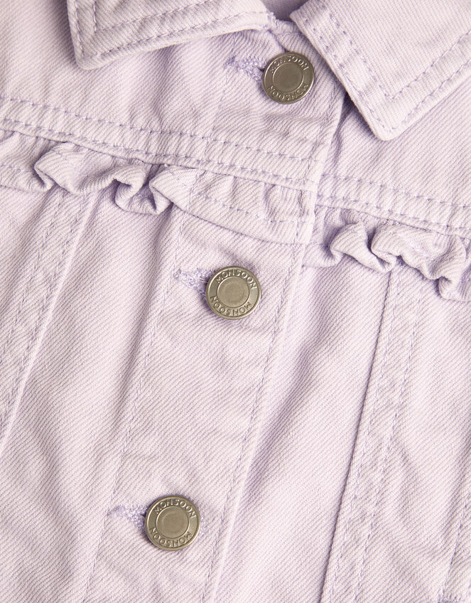 Frill Denim Jacket, Purple (LILAC), large