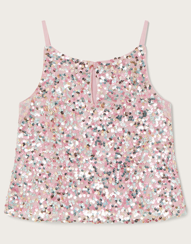 Truth Disco Sequin Strappy Top, Pink (PINK), large