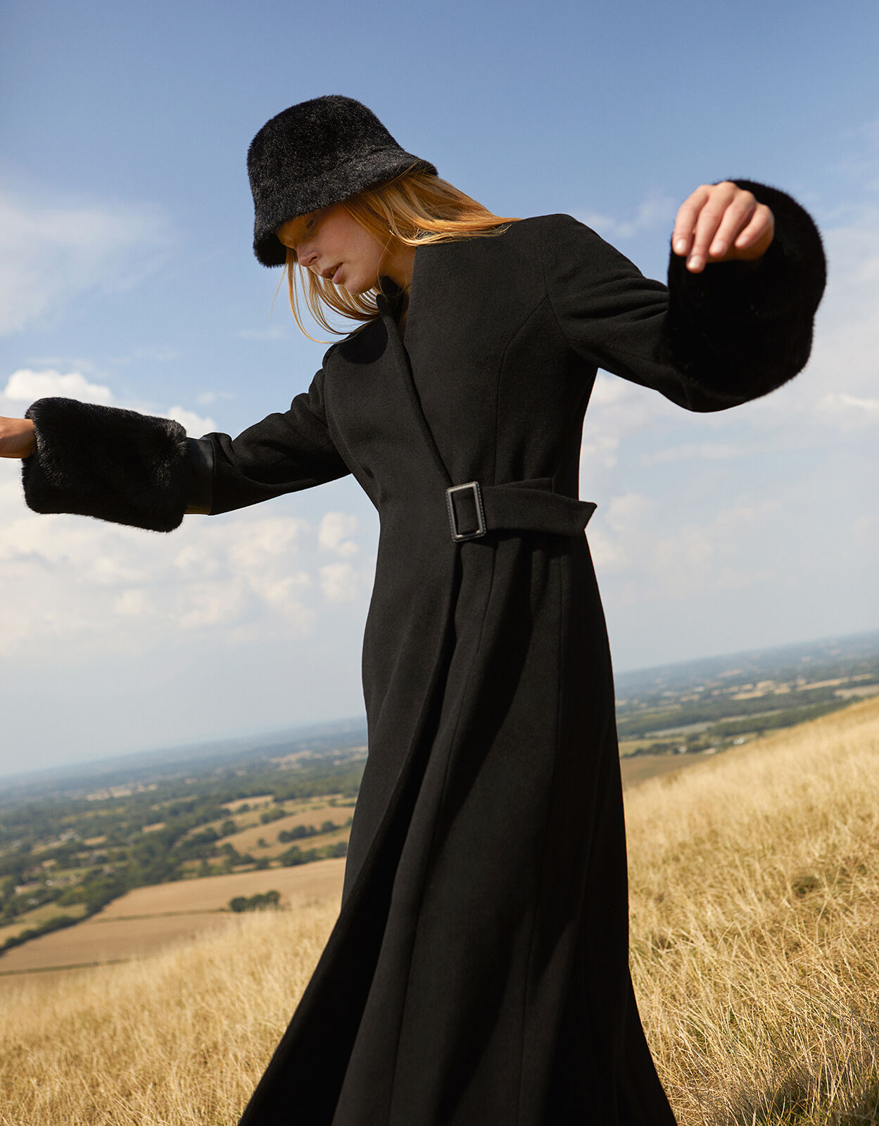 Wool blend maxi hotsell coat