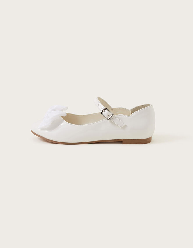 Kali Tulle Bow Ballerina Flats, Ivory (IVORY), large