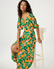 Fabienne Chapot Ana Fruity Floral Midi Dress, Green (GREEN), large