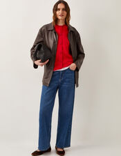 Shaw Button Knitted Vest, Red (RED), large