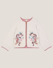 Unicorn Embellished Quilted Jacket, Ivory (IVORY), large